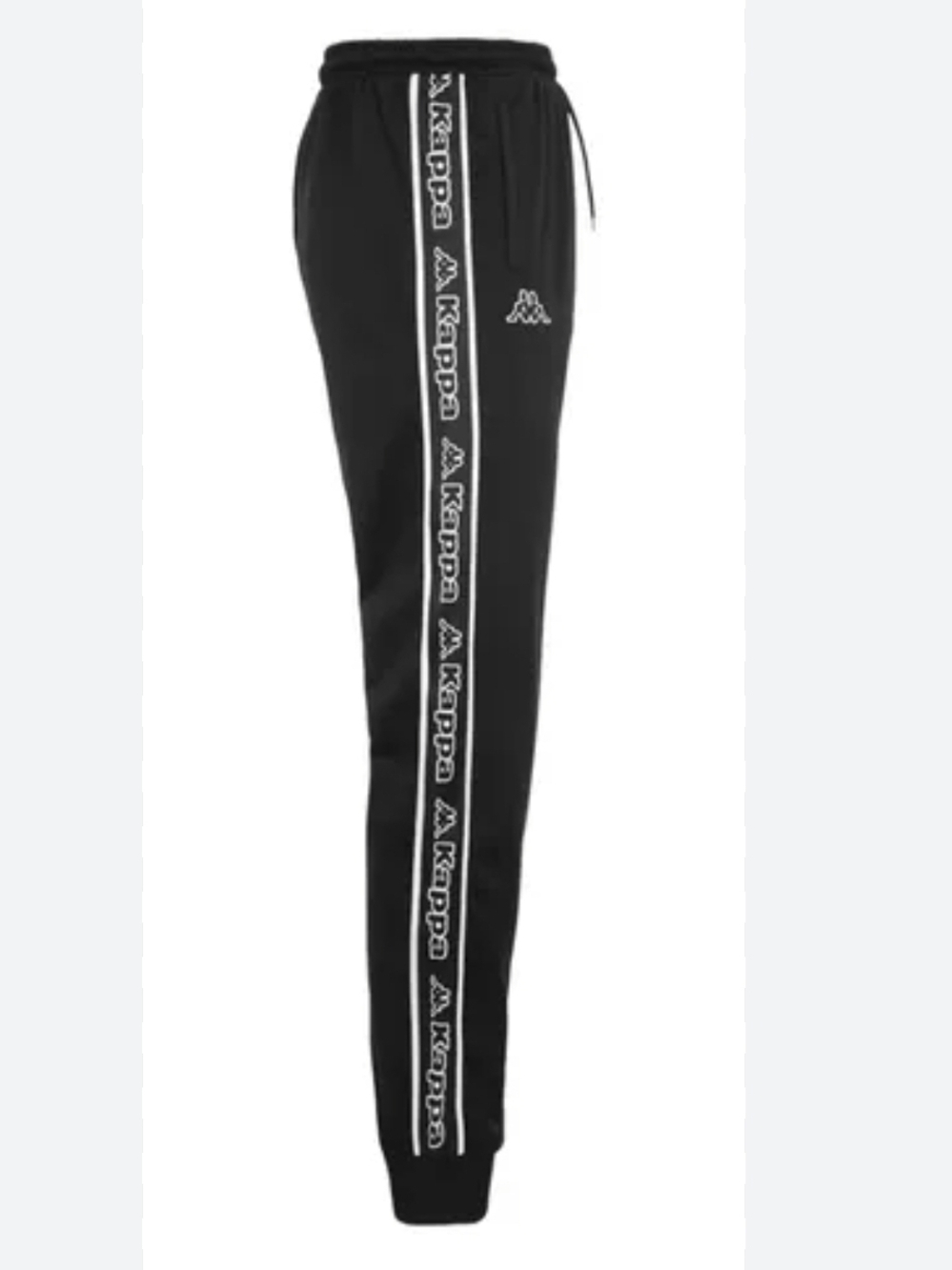 Kappa Black Joggers with White Logo Taping Unisex Size Small